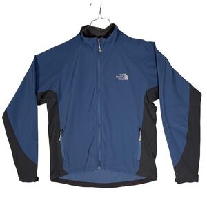 The North Face Apex Softshell Jacket Mens Medium Blue Full Zip Outdoor Hiking S0